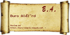 Buro Alárd névjegykártya